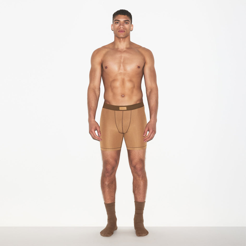 SKIMS COTTON MENS 5" BOXER BRIEF 3-PACK | RUSSET MULTI
