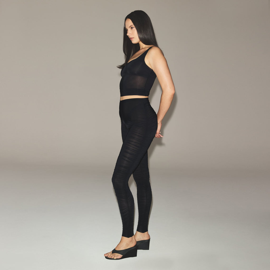 MILKY SHEER HIGH-WAISTED LEGGING | OBSIDIAN