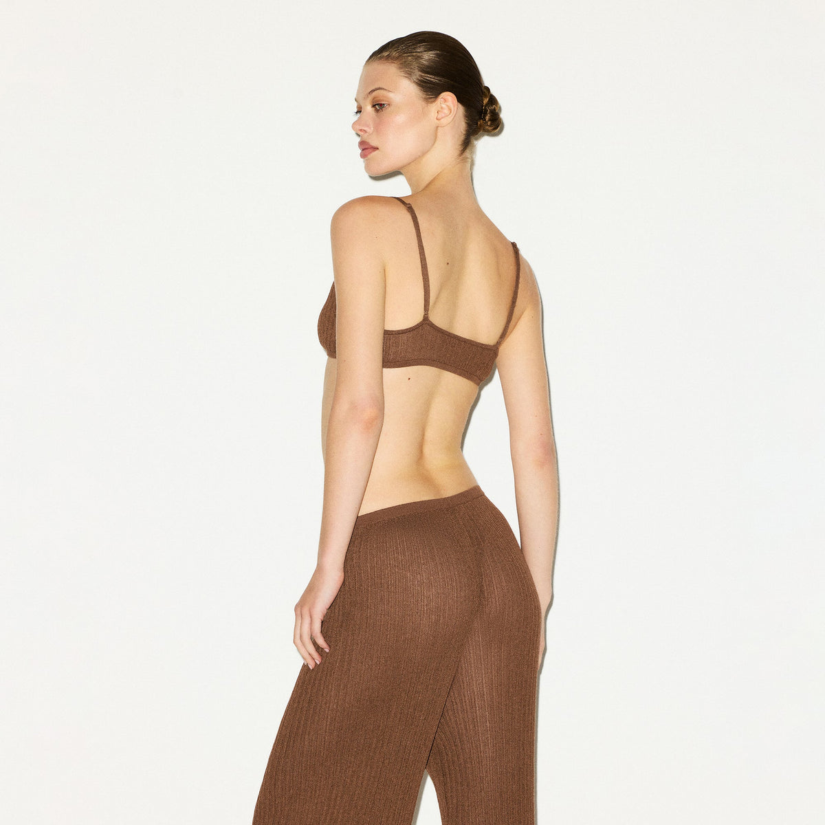 SHEER KNIT BRALETTE | BISON