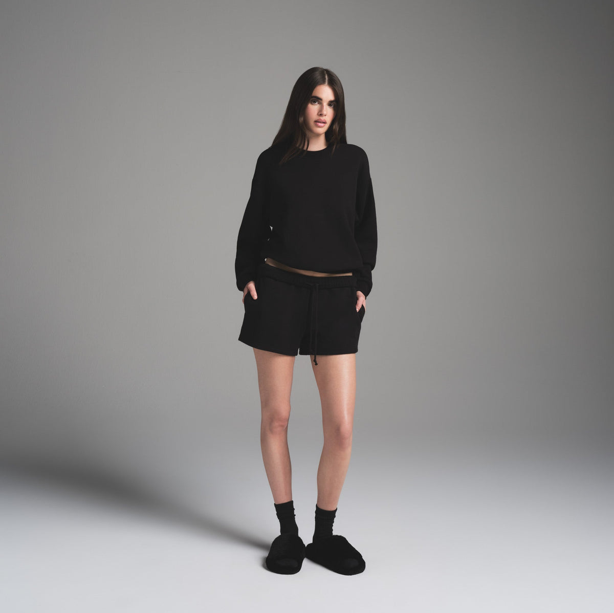 COTTON FLEECE CLASSIC CREWNECK | ONYX