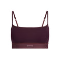 COTTON RIB SCOOP BRALETTE | CURRANT