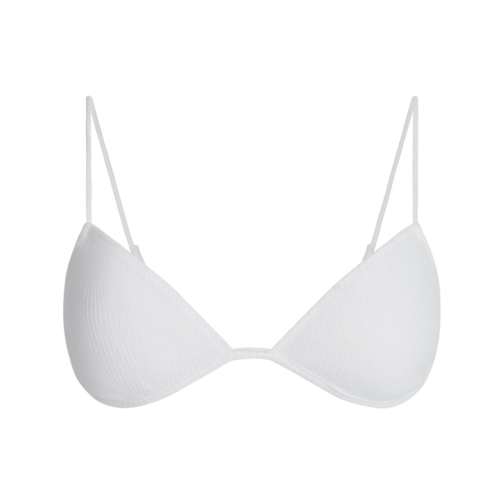 SHEER RIB SKIMPY TRIANGLE BRALETTE | SNOW
