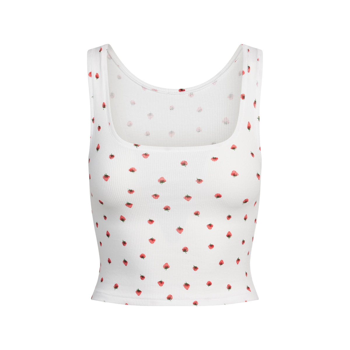 COTTON RIB TANK | SNOW STRAWBERRY PRINT