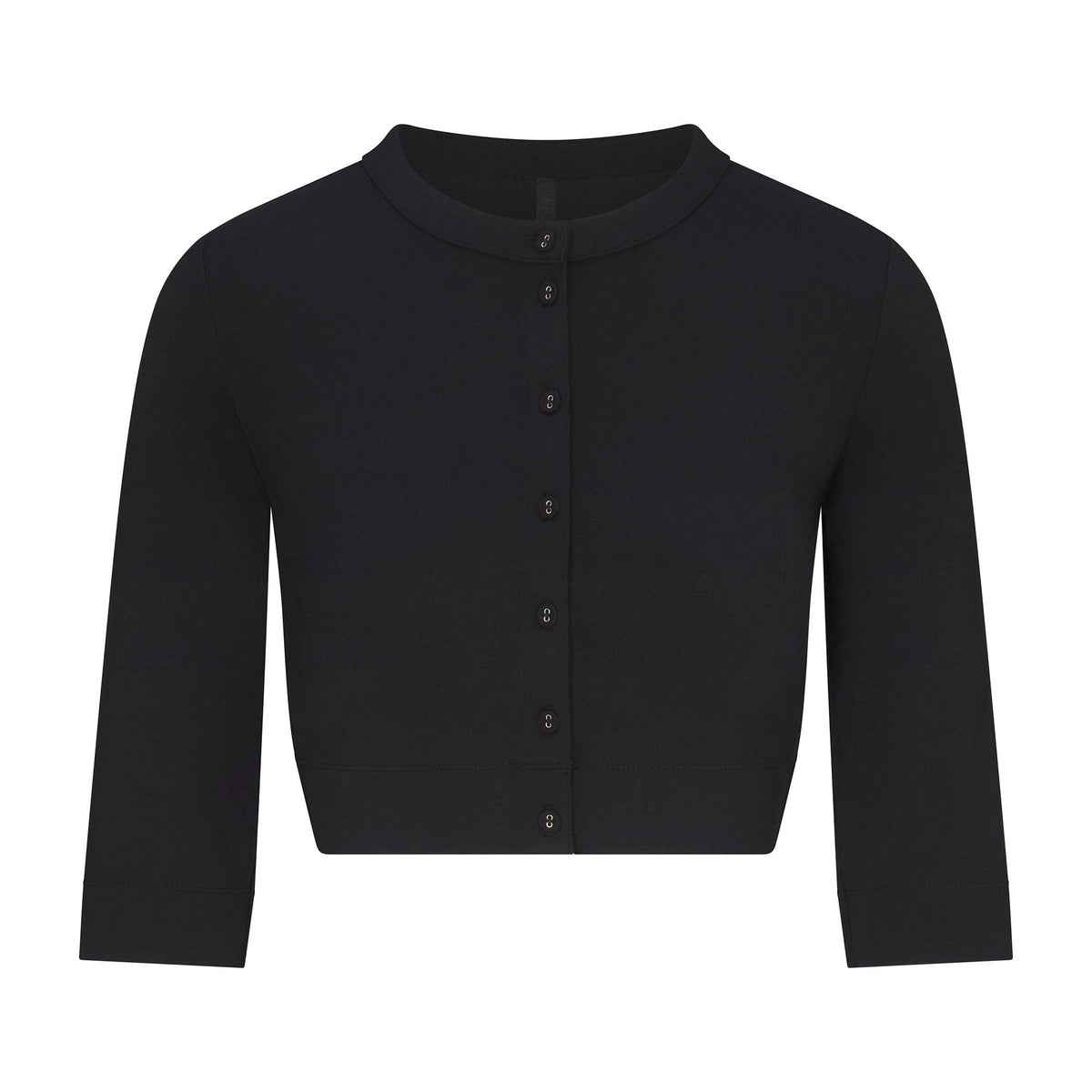 SMOOTH LAYERS CROPPED CARDIGAN | OBSIDIAN